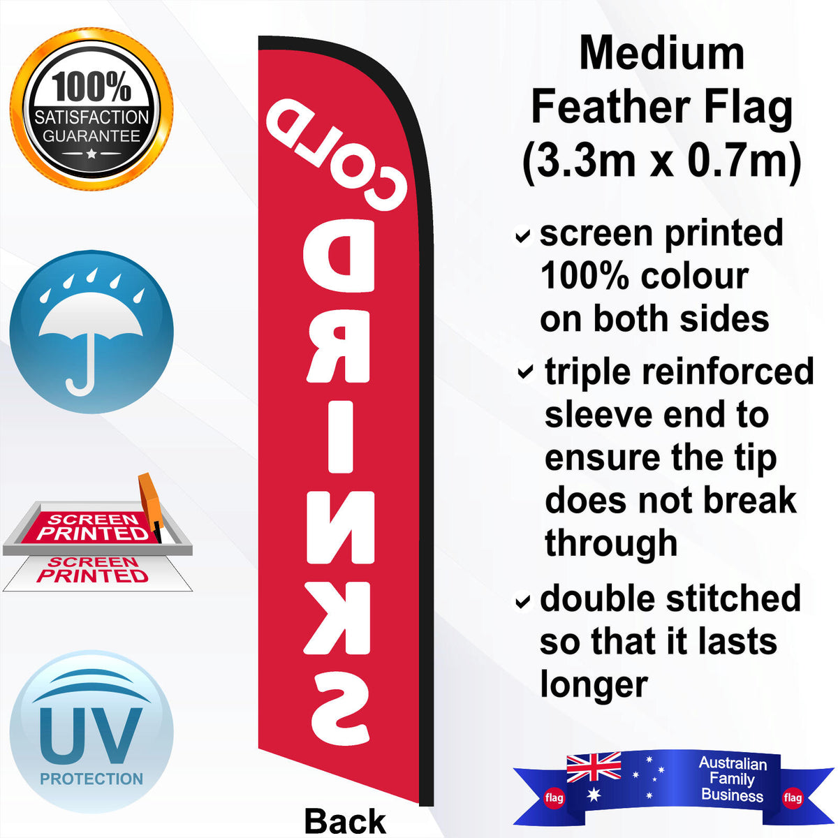COLD DRINKS Feather Flag - Rear