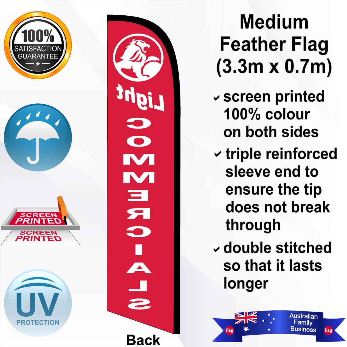HOLDEN LIGHT COMMERCIALS Feather Flag - Rear