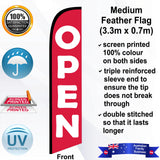 OPEN Feather Flag - Front
