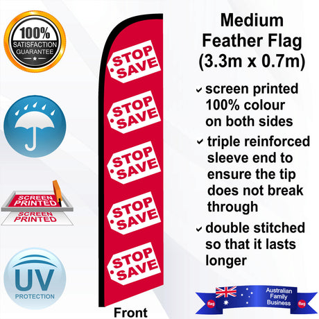 STOP SAVE Feather Flag - Front