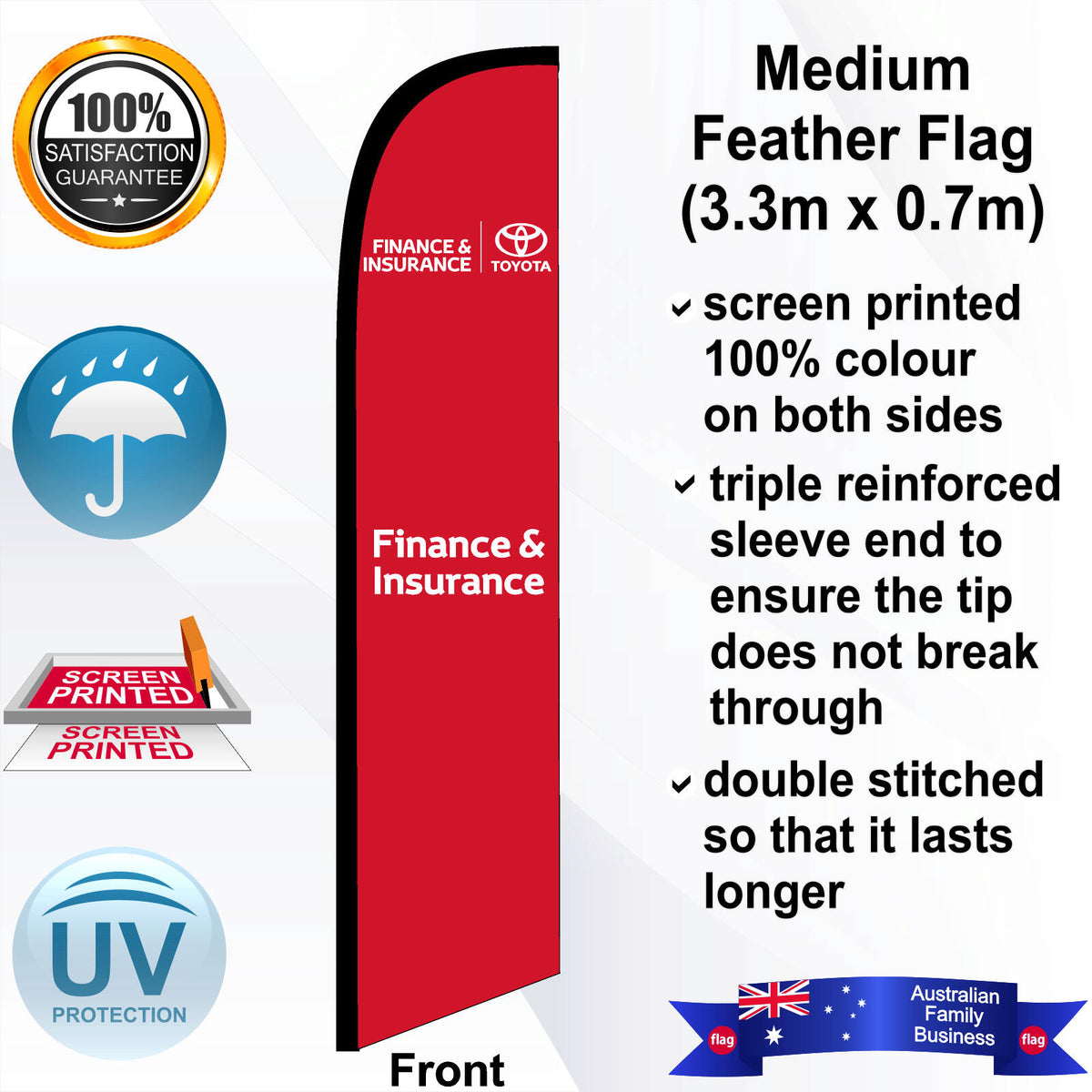 TOYOTA FINANCE & INSURANCE Feather Flag - Front