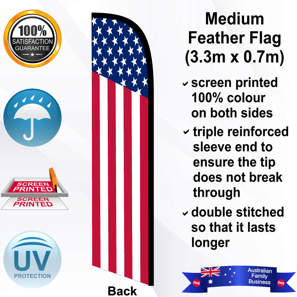 USA Feather Flag - Rear