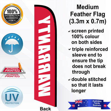 WARRANTY Feather Flag - Rear