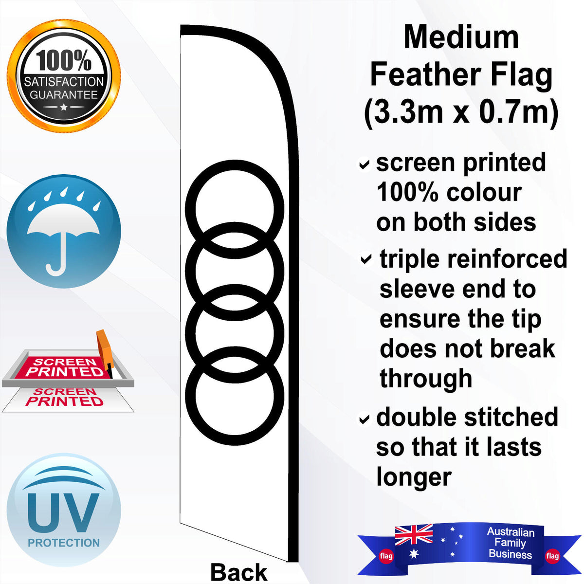 Audi Logo Feather Flag - Rear