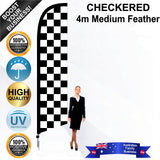 Black and White Checks Feather Flag - Bundle