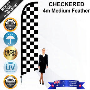 Black and White Checks Feather Flag - Bundle
