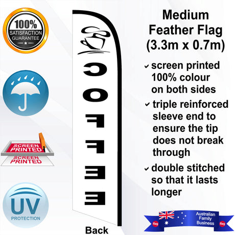 COFFEE Feather Flag - Rear