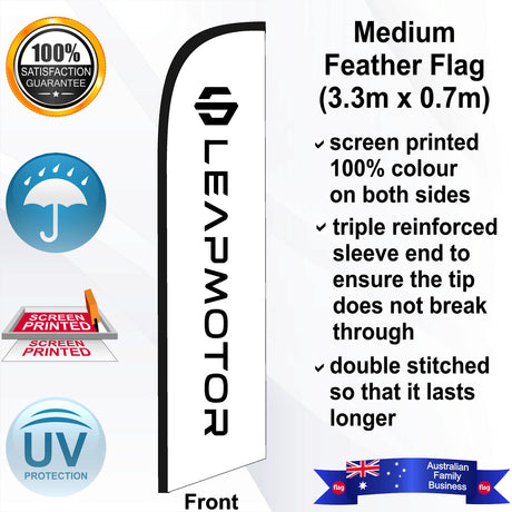 LEAPMOTOR Feather Flag - Front