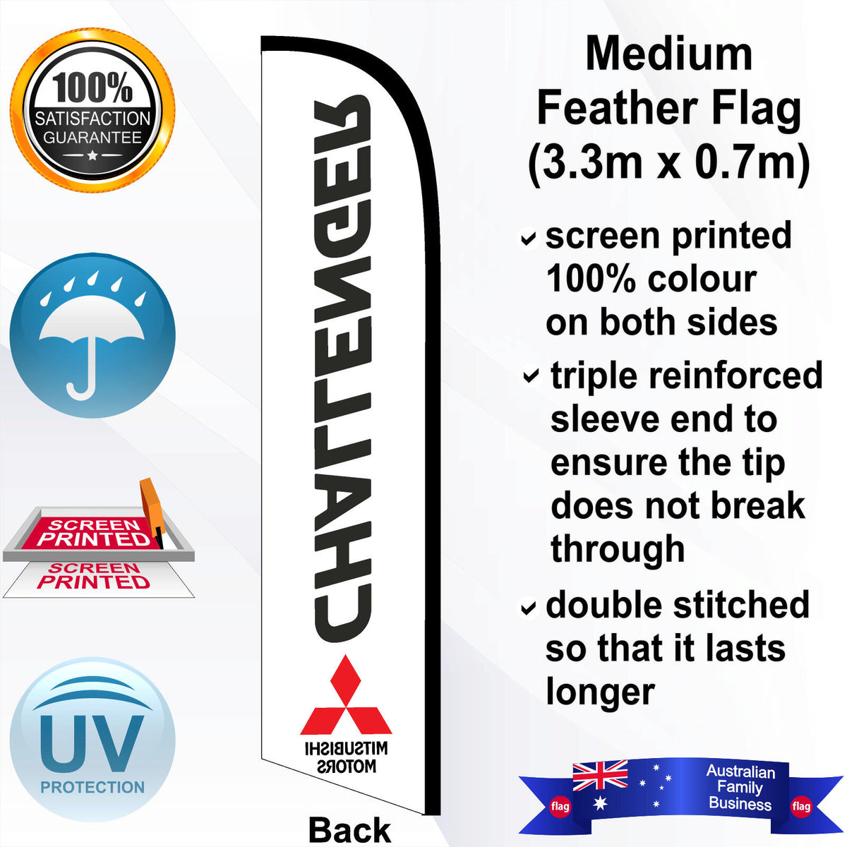 MITSUBISHI CHALLENGER Feather Flag - Rear