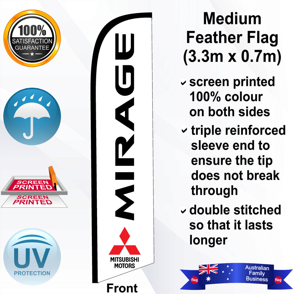 MITSUBISHI MIRAGE Feather Flag - Front