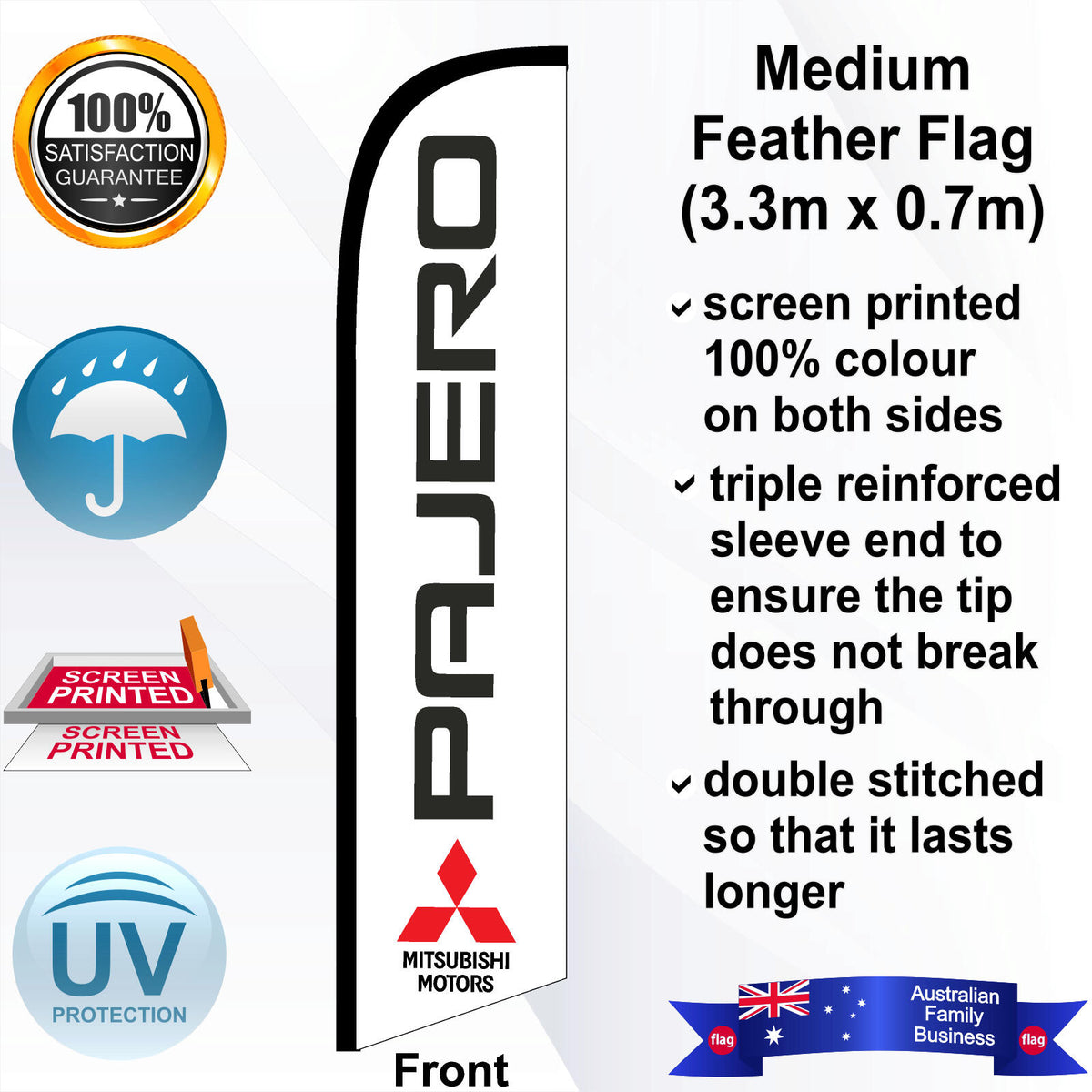 MITSUBISHI PAJERO Feather Flag - Front