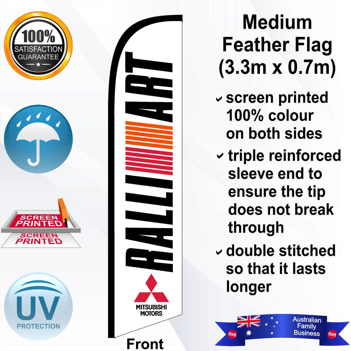 MITSUBISHI RALLIART Feather Flag - Front