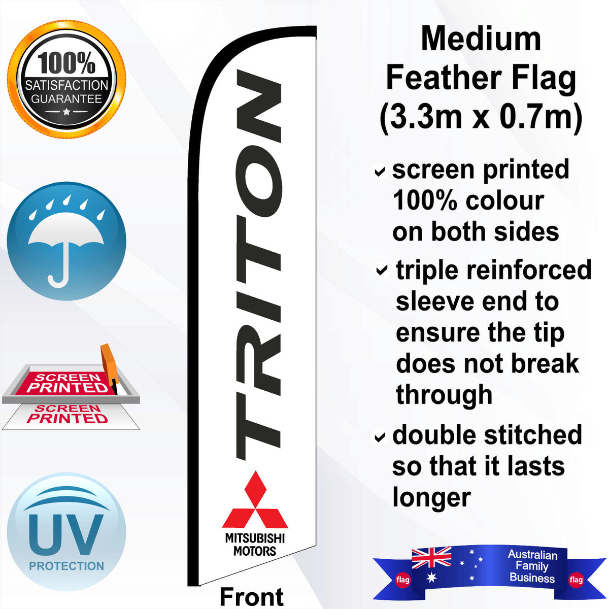 MITSUBISHI TRITON Feather Flag - Front
