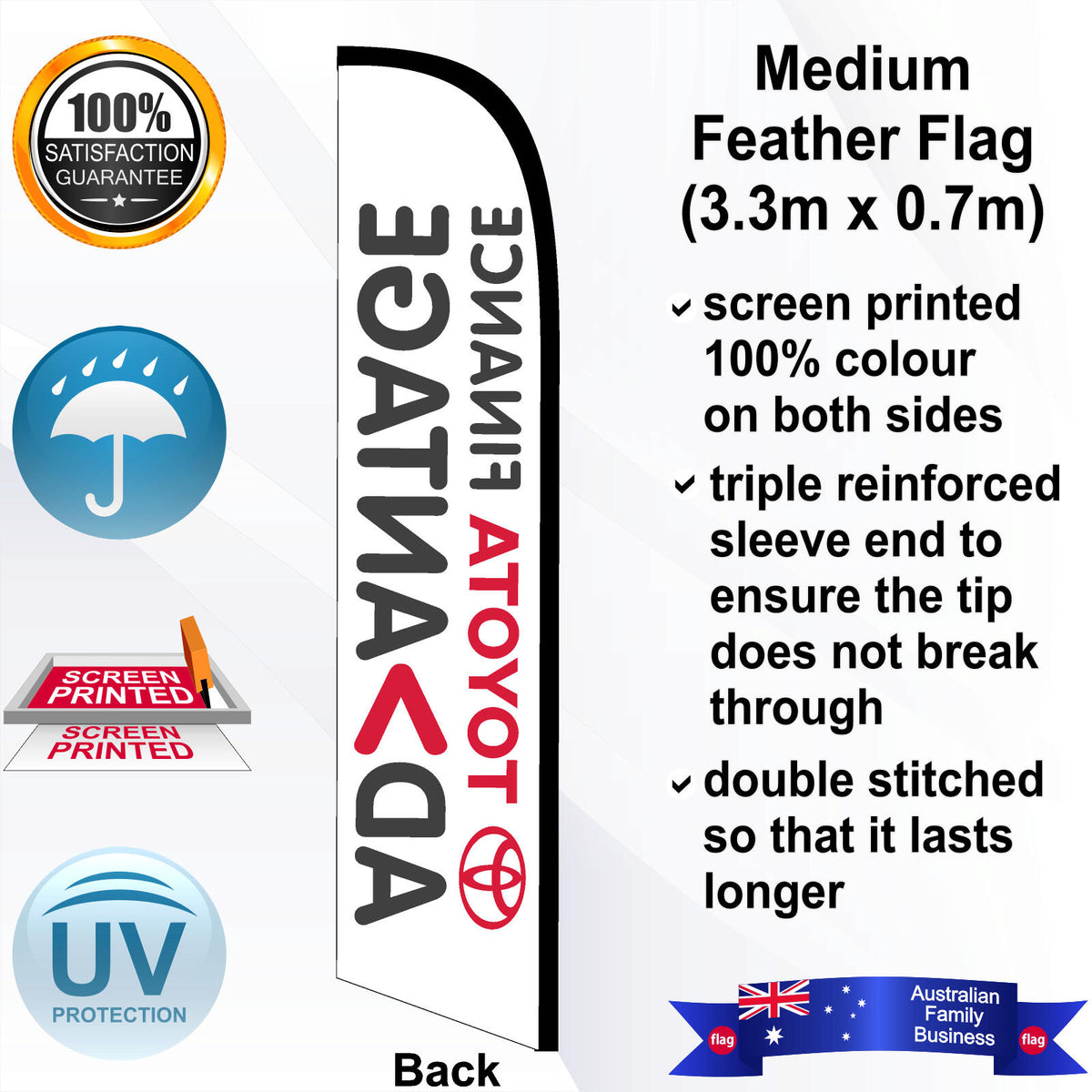 TOYOTA FINANCE ADVANTAGE Feather Flag - Rear