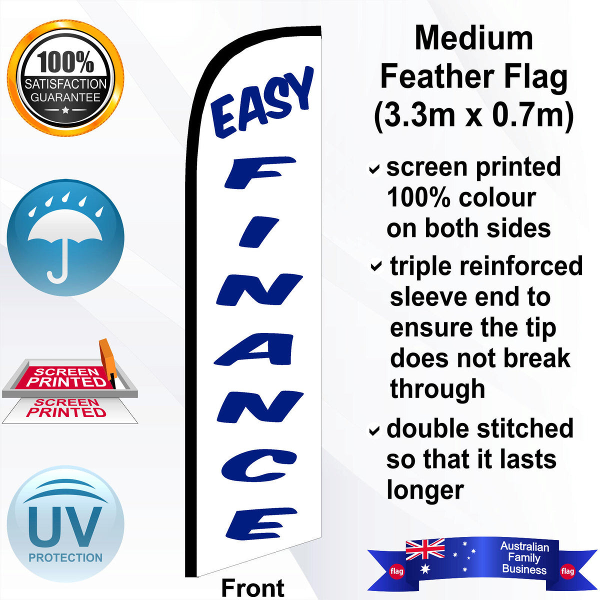 EASY FINANCE Feather Flag - Front