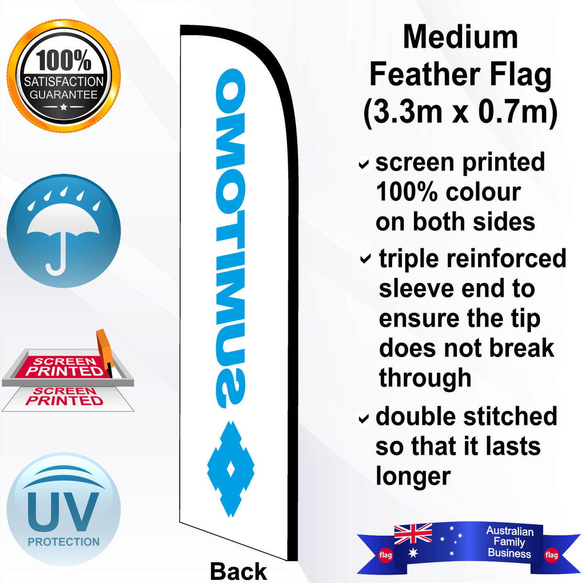 SUMITOMO Feather Flag - Rear