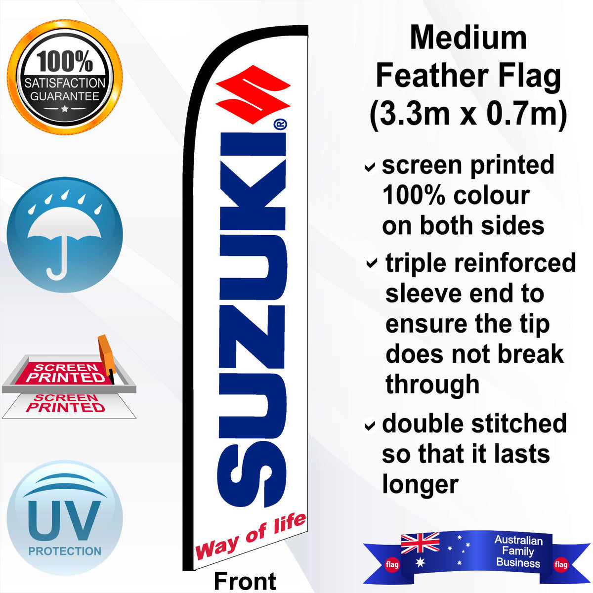SUZUKI WAY OF LIFE Feather Flag - Front