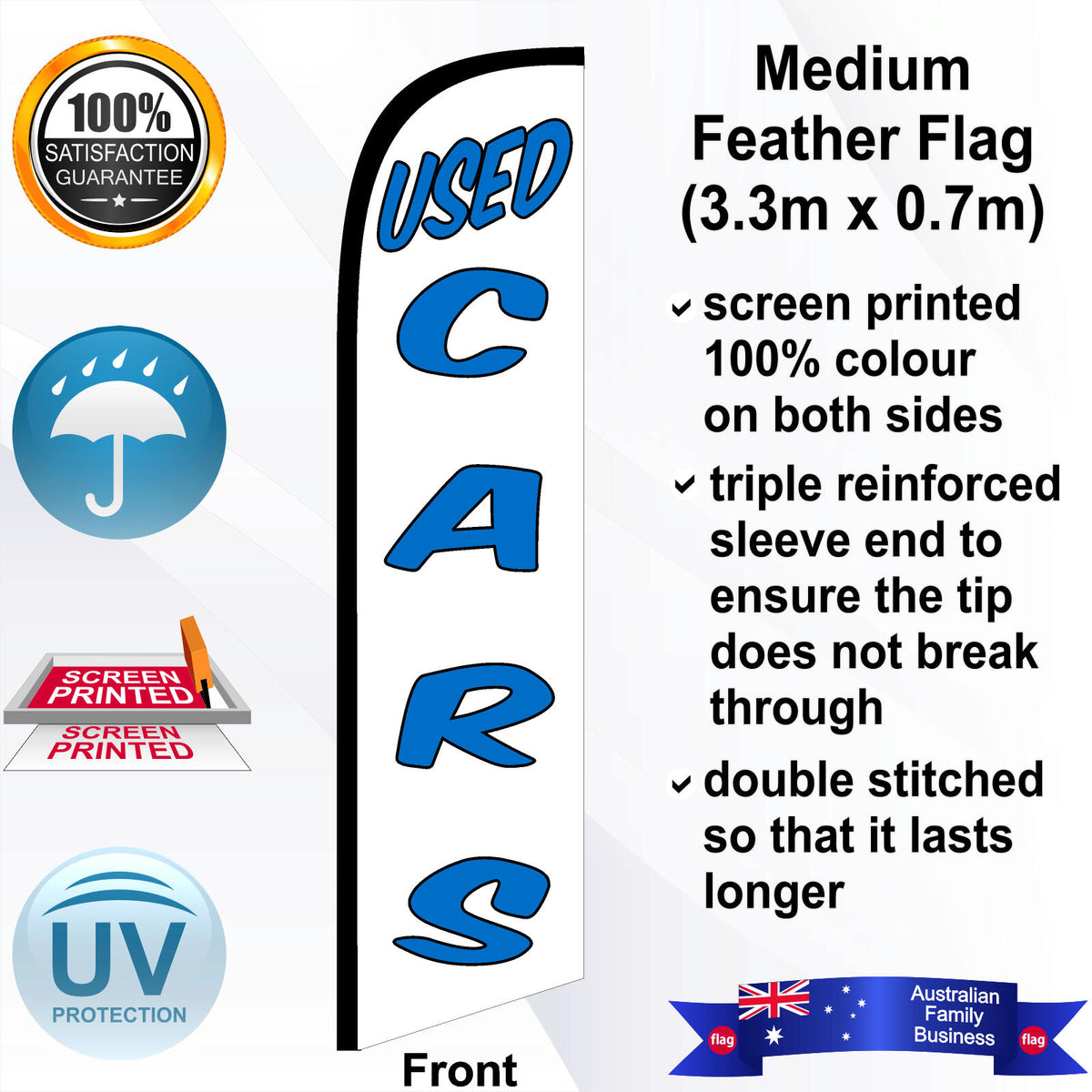 USED CARS Feather Flag - Front