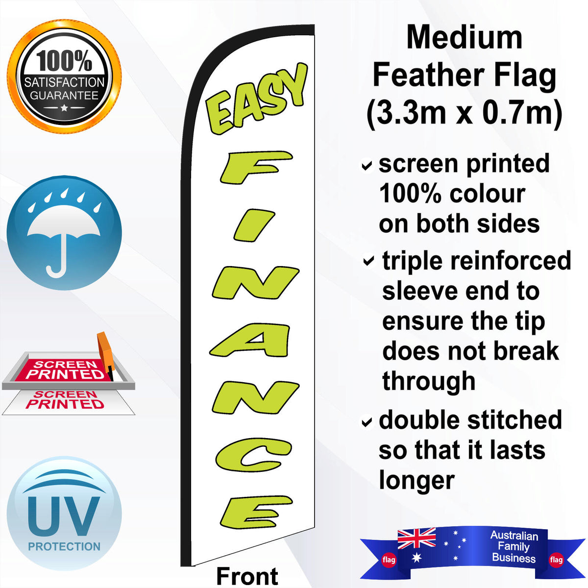 EASY FINANCE Feather Flag - Front