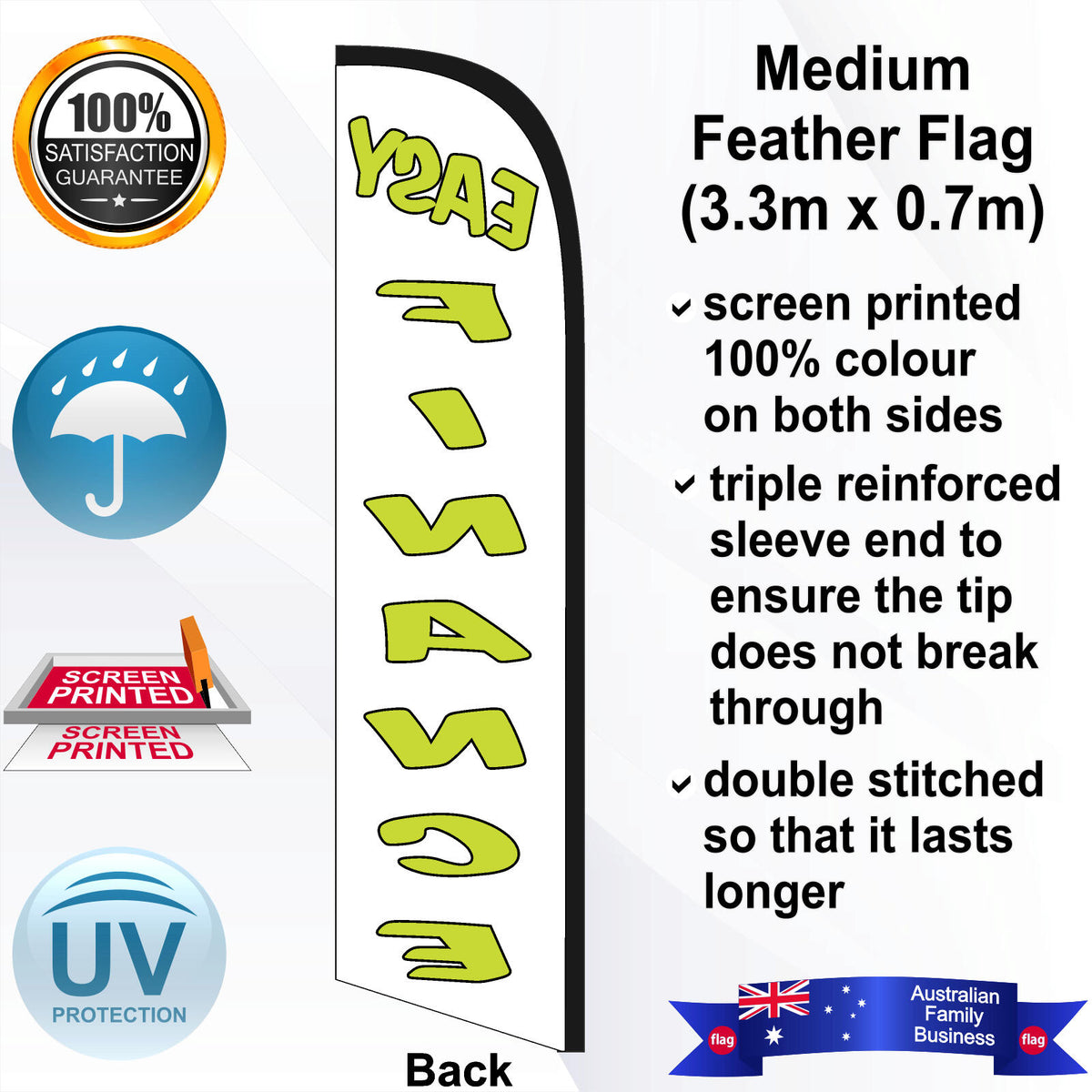 EASY FINANCE Feather Flag - Rear