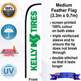 KELLY TIRES Feather Flag - Front