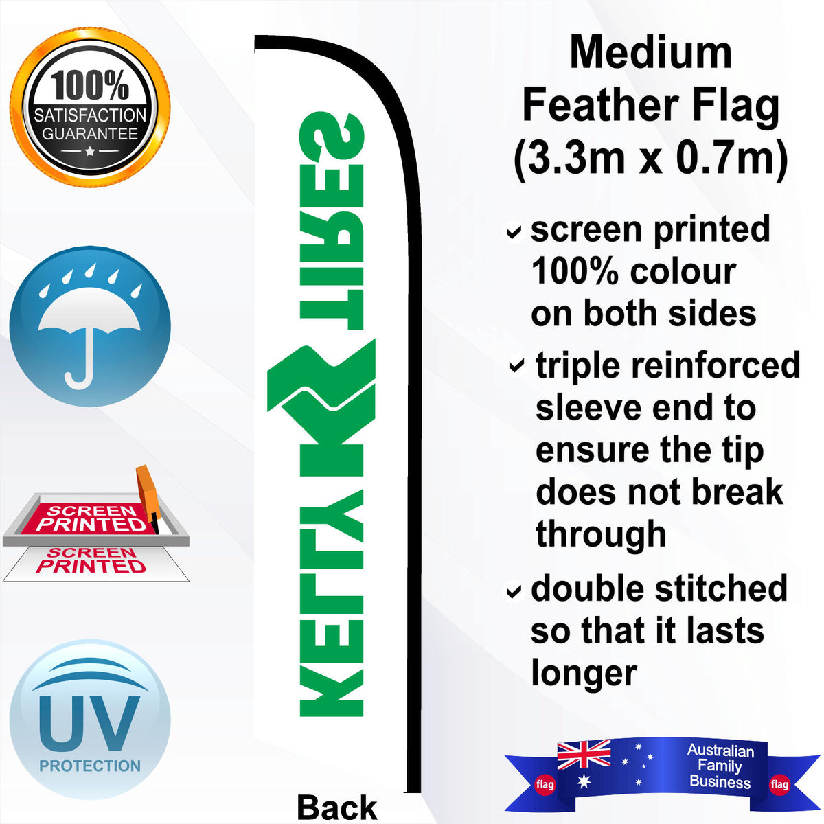 KELLY TIRES Feather Flag - Rear
