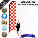 White and Orange Checks Feather Flag - Bundle