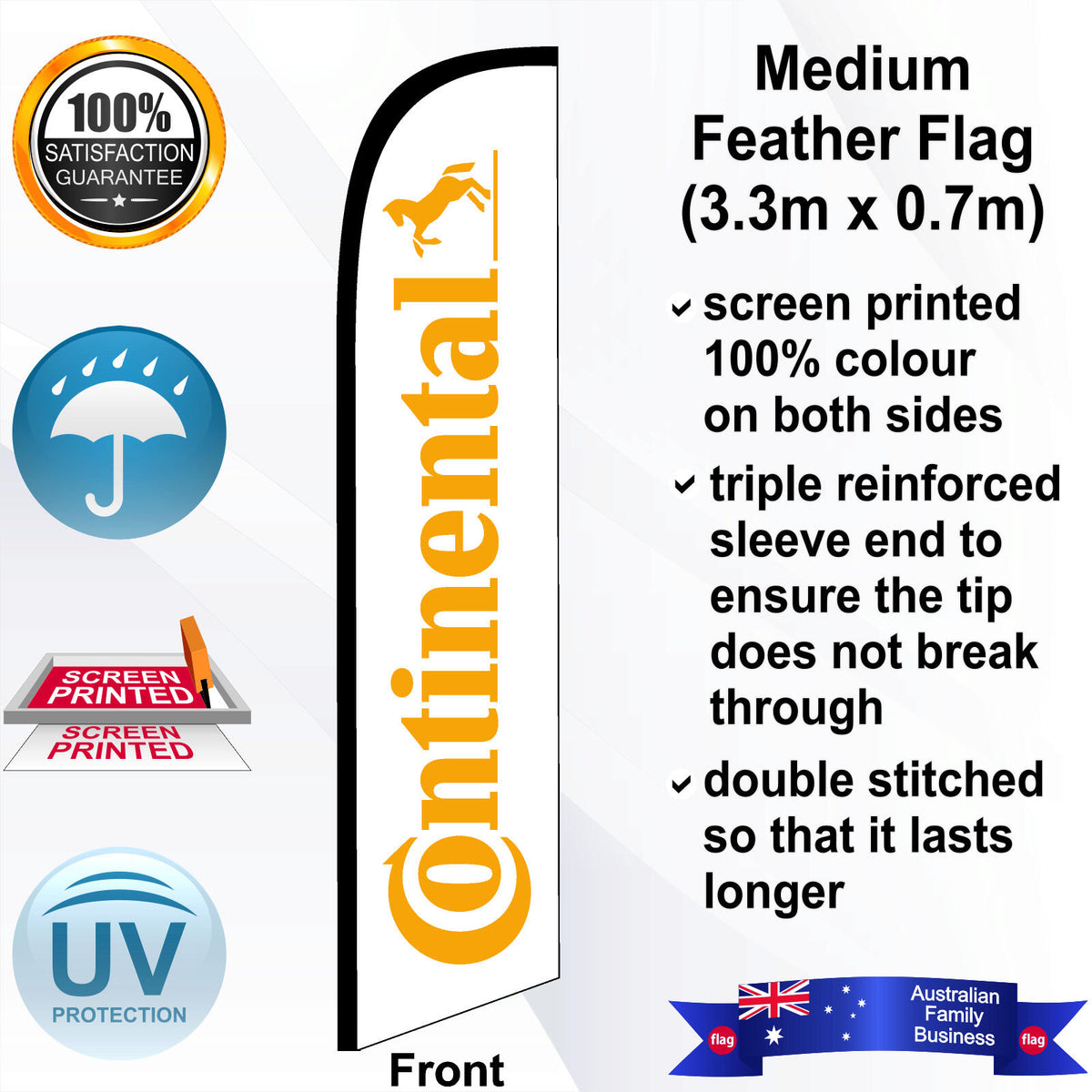 CONTINENTAL Feather Flag - Front