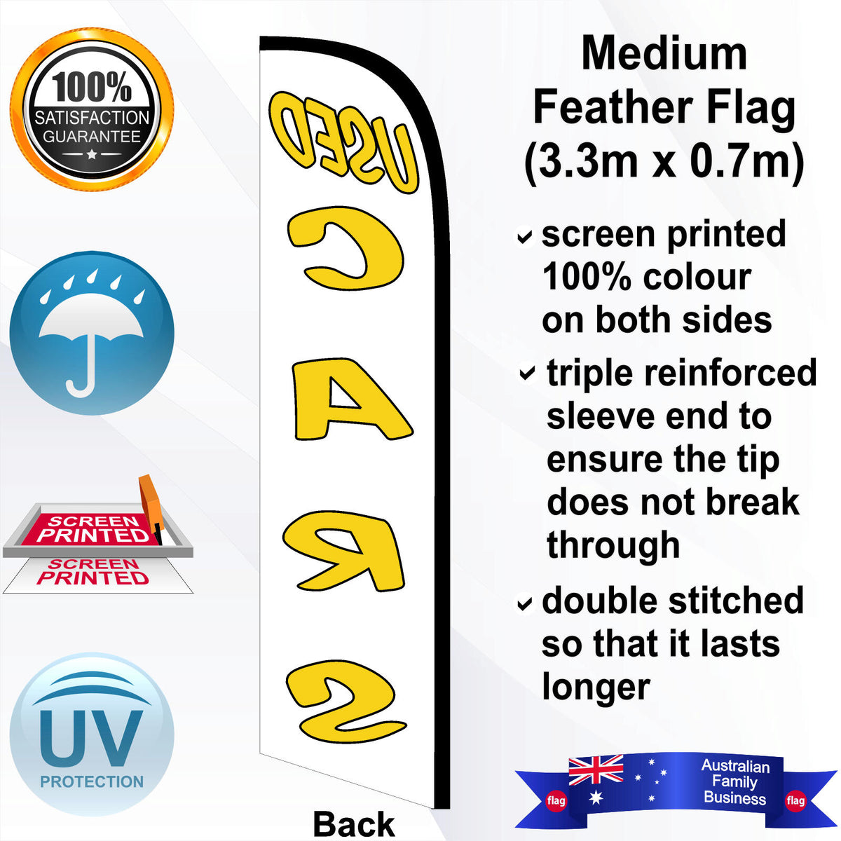 USED CARS Feather Flag - Rear