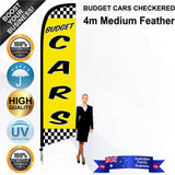 BUDGET CARS CHECKERED Feather Flag - Bundle