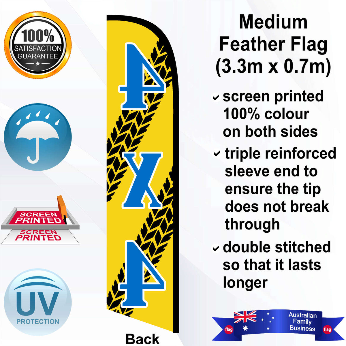 4X4 Feather Flag - Rear