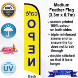 CAFE OPEN Feather Flag - Rear