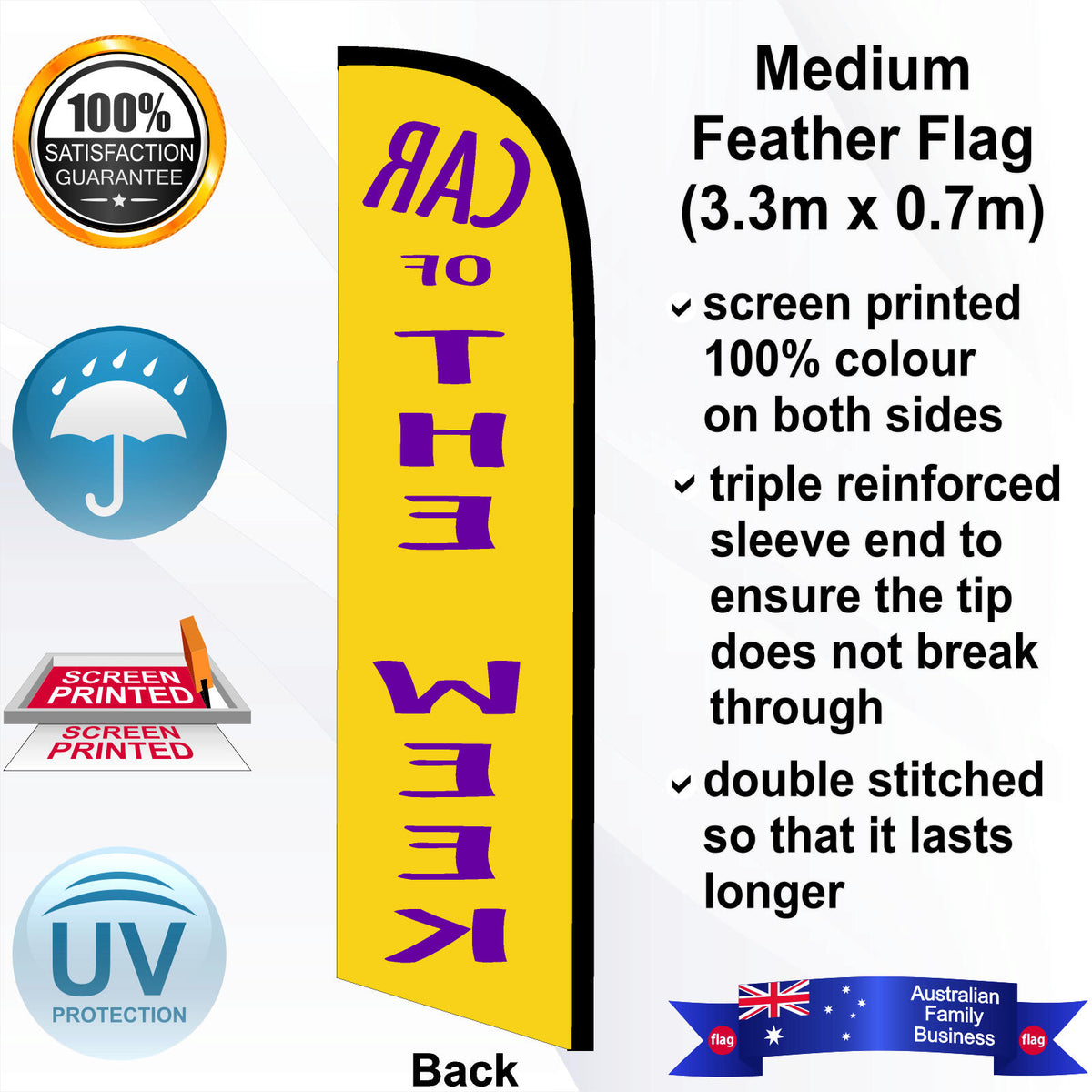 CAR OF THE WEEK Feather Flag - Rear