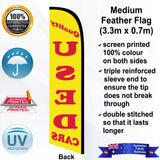 QUALITY USED CARS Feather Flag - Rear