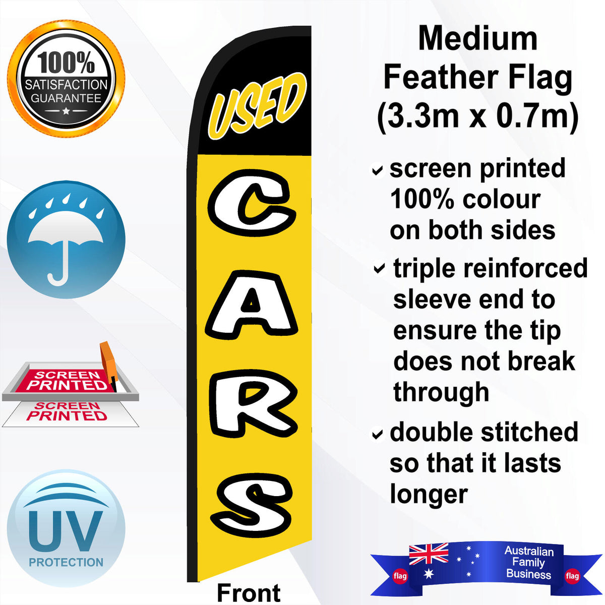 USED CARS Feather Flag - Front
