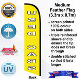 USED CARS Feather Flag - Rear