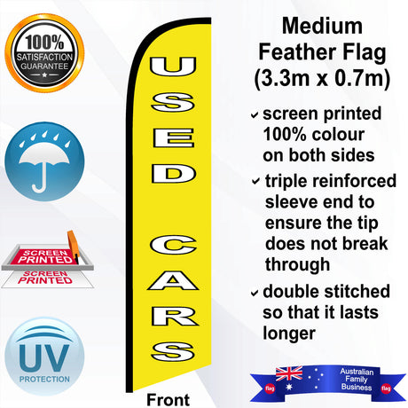 USED CARS Feather Flag - Front
