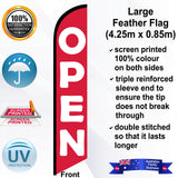 OPEN Feather Flag - Front