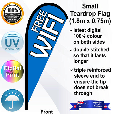 FREE WIFI Teardrop Flag - Front