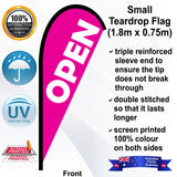 OPEN Teardrop Flag - Front