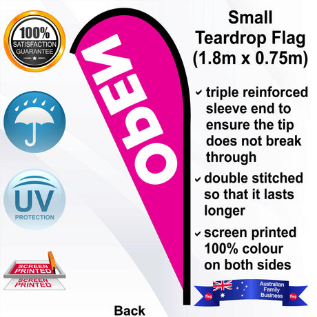 OPEN Teardrop Flag - Rear