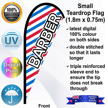 BARBER Teardrop Flag - Front