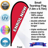 ENROL NOW Teardrop Flag - Front