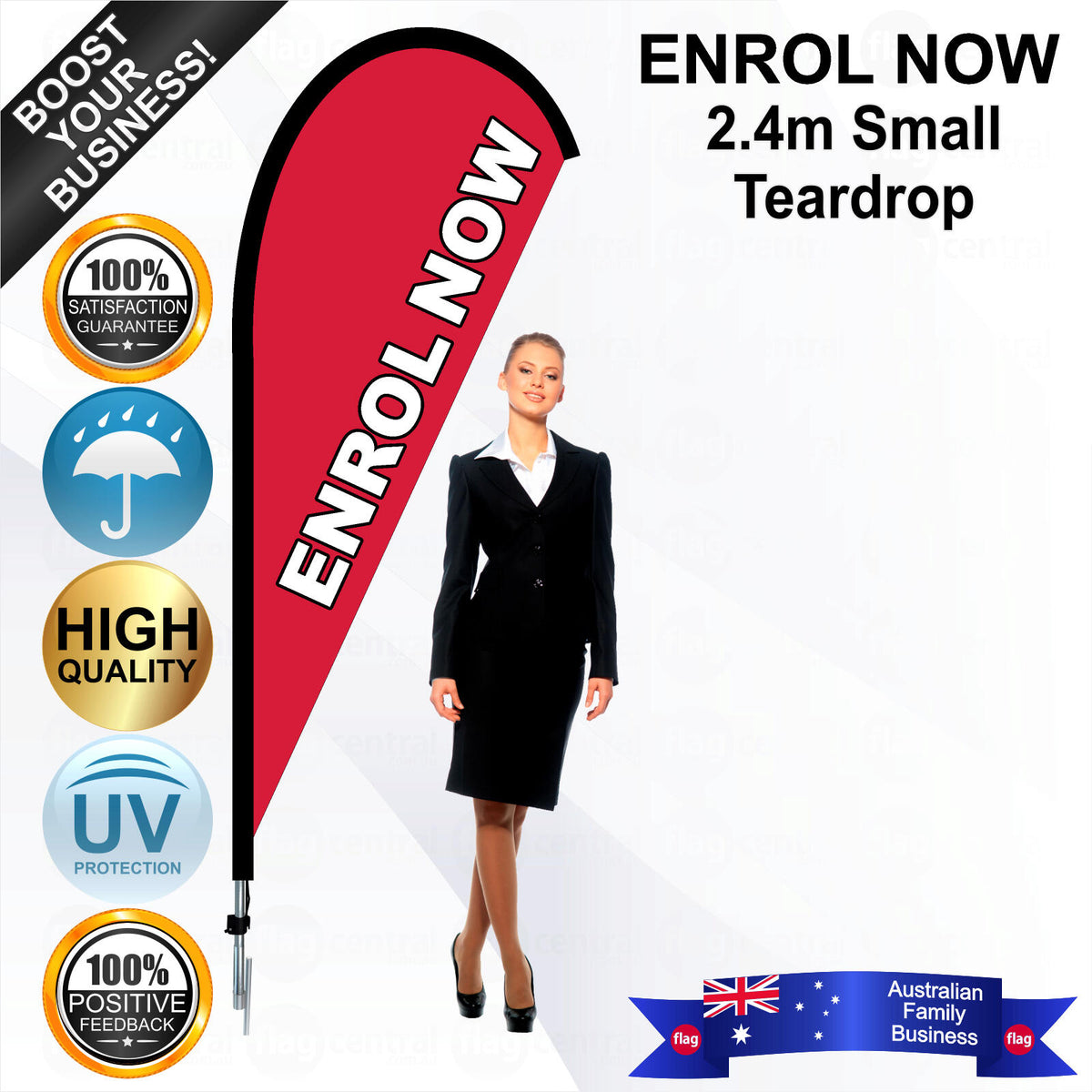 ENROL NOW Teardrop Flag - Bundle
