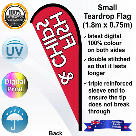 FISH AND CHIPS Teardrop Flag - Rear