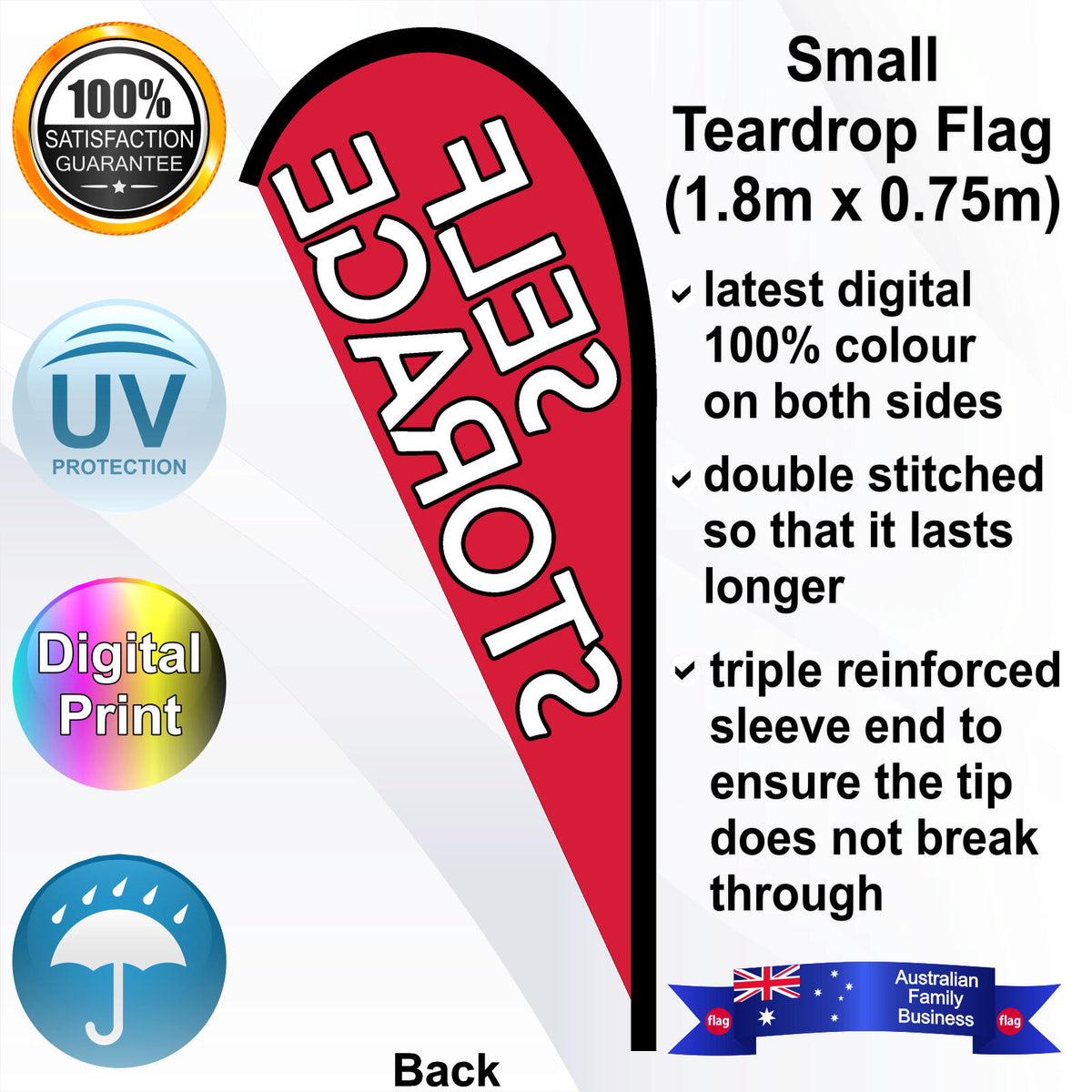 SELF STORAGE Teardrop Flag - Rear