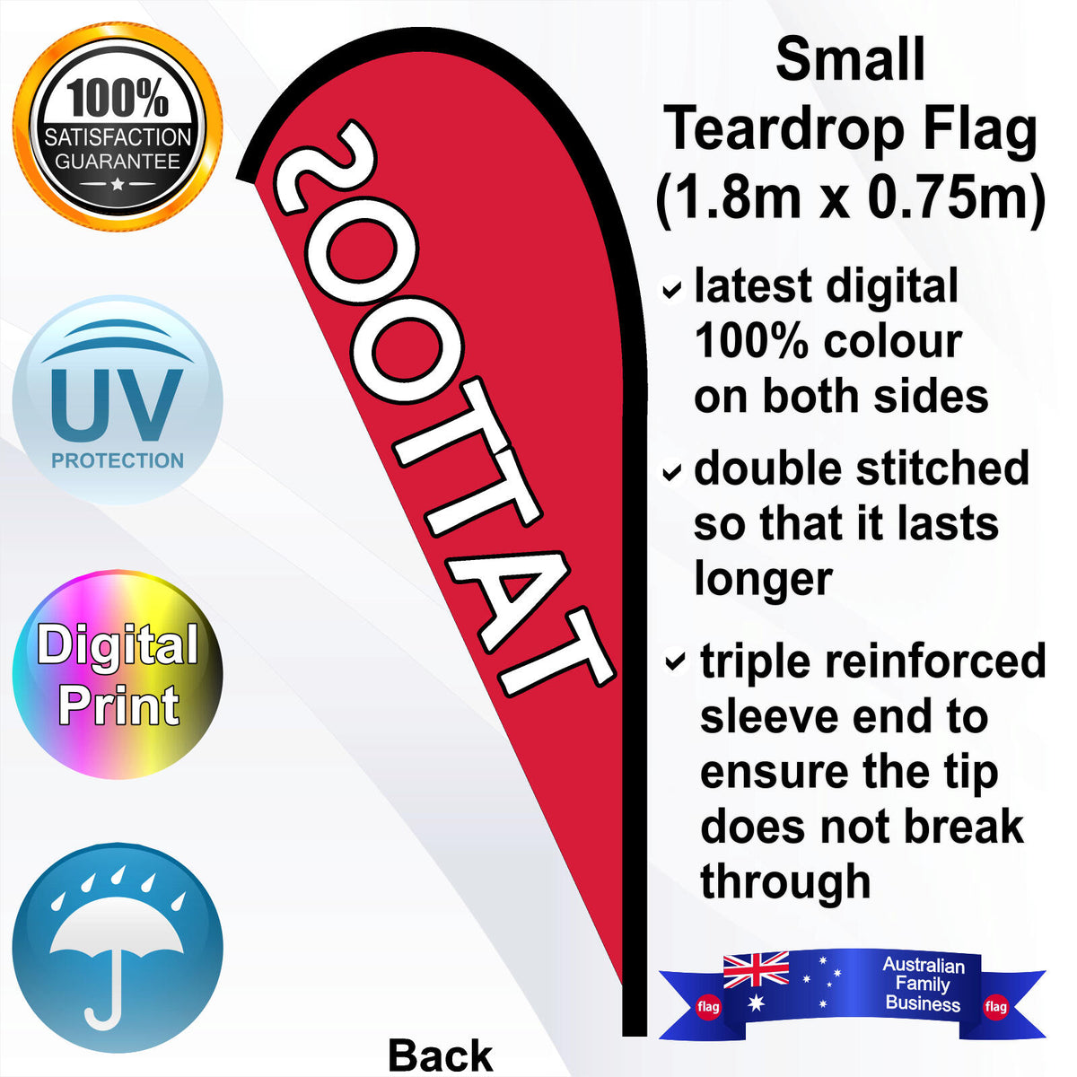 TATTOOS Teardrop Flag - Rear