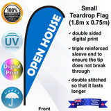 OPEN HOUSE Teardrop Flag - Front