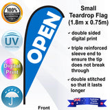 OPEN Teardrop Flag - Front