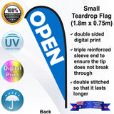 OPEN Teardrop Flag - Rear